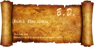 Bohl Darinka névjegykártya